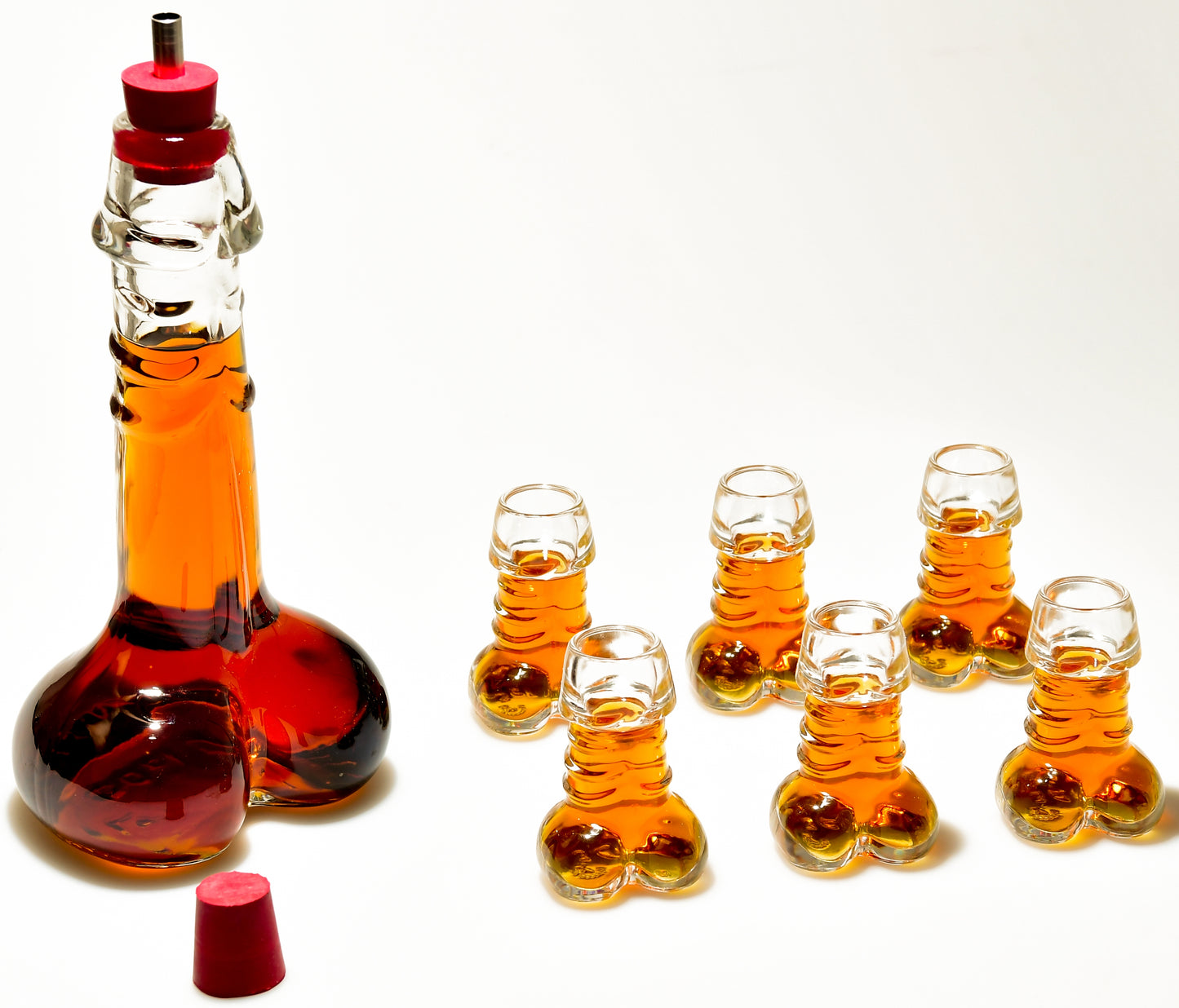 Set Decantor (500ml) cu 6 Pahare (40ml) din Sticla Rezistenta pentru Shot, Whiskey, Tequila, Coniac, Cocktail