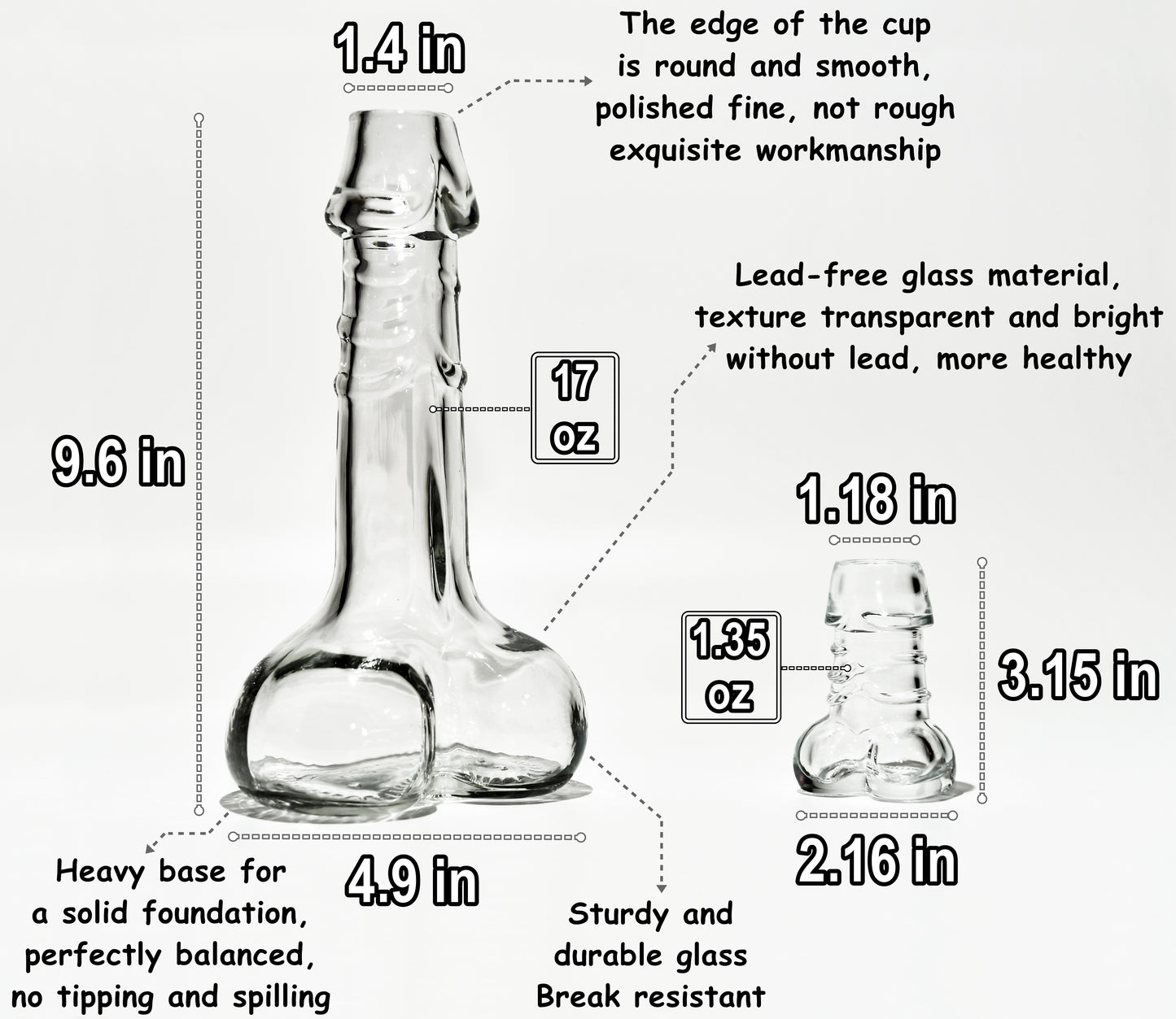 Set Decantor (500ml) cu 6 Pahare (40ml) din Sticla Rezistenta pentru Shot, Whiskey, Tequila, Coniac, Cocktail