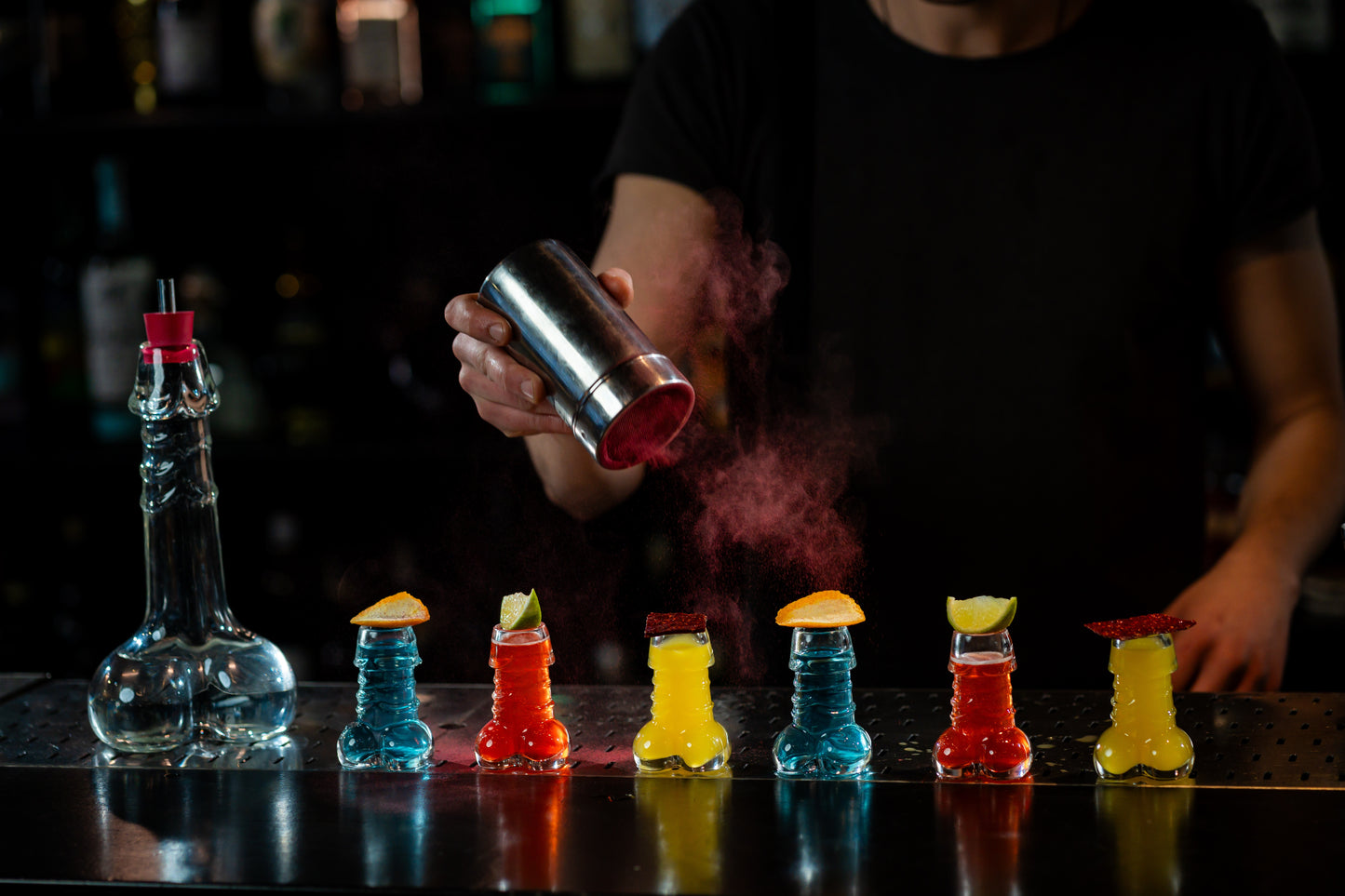 Set Decantor (500ml) cu 6 Pahare (40ml) din Sticla Rezistenta pentru Shot, Whiskey, Tequila, Coniac, Cocktail