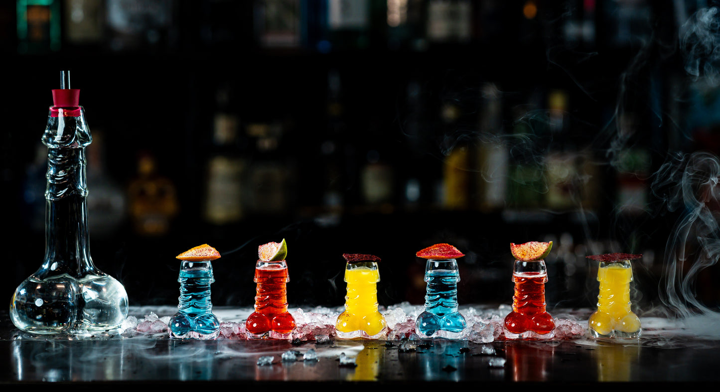 Set Decantor (500ml) cu 6 Pahare (40ml) din Sticla Rezistenta pentru Shot, Whiskey, Tequila, Coniac, Cocktail